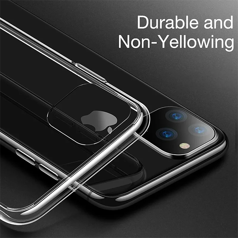 KiangHue Clear Crystal Shell shockproof  Bumper For Iphone 15 Pro Max Thin Transparent Solid Color Silicone Soft Tpu Outer case