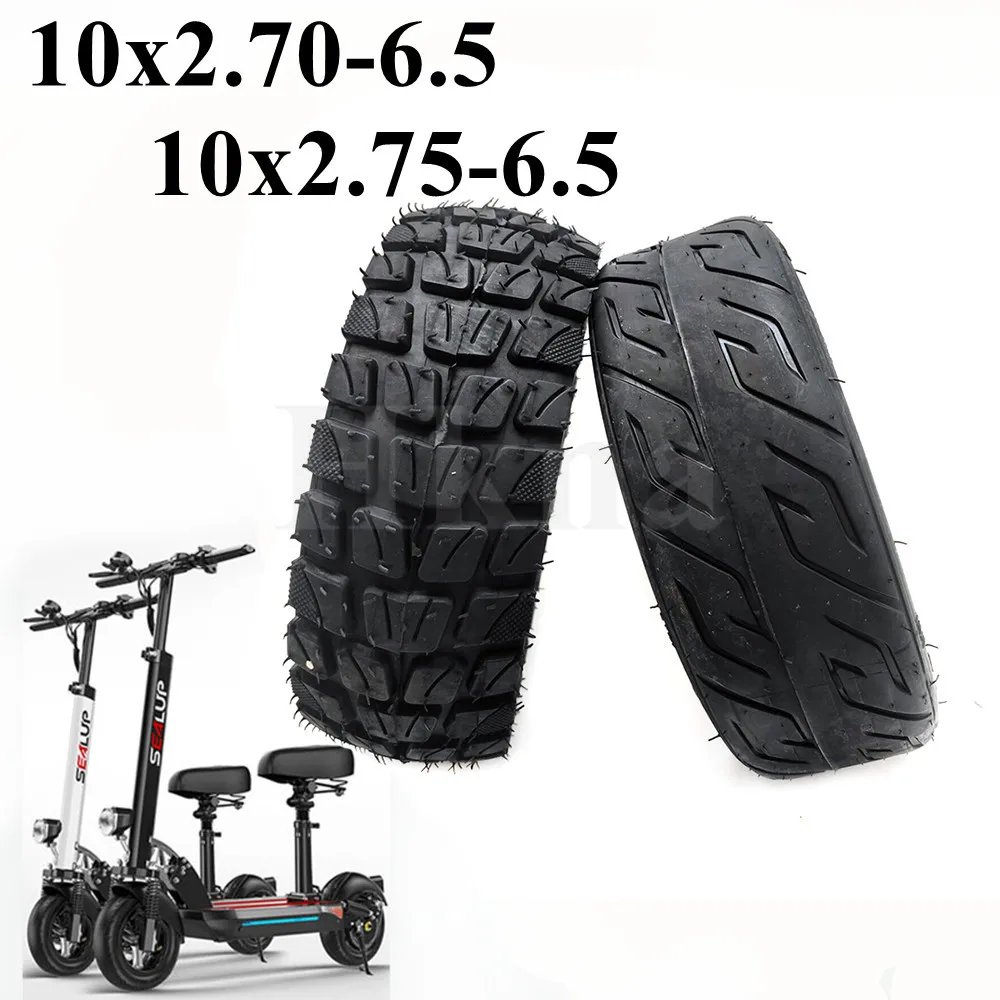 10x2.70-6.5 Tubeless Tire 10x2.75-6.5 Anti Skid Off-Road Vacuum Tyre for Electric Scooter 10 Inch Front and Rear Wheel Parts