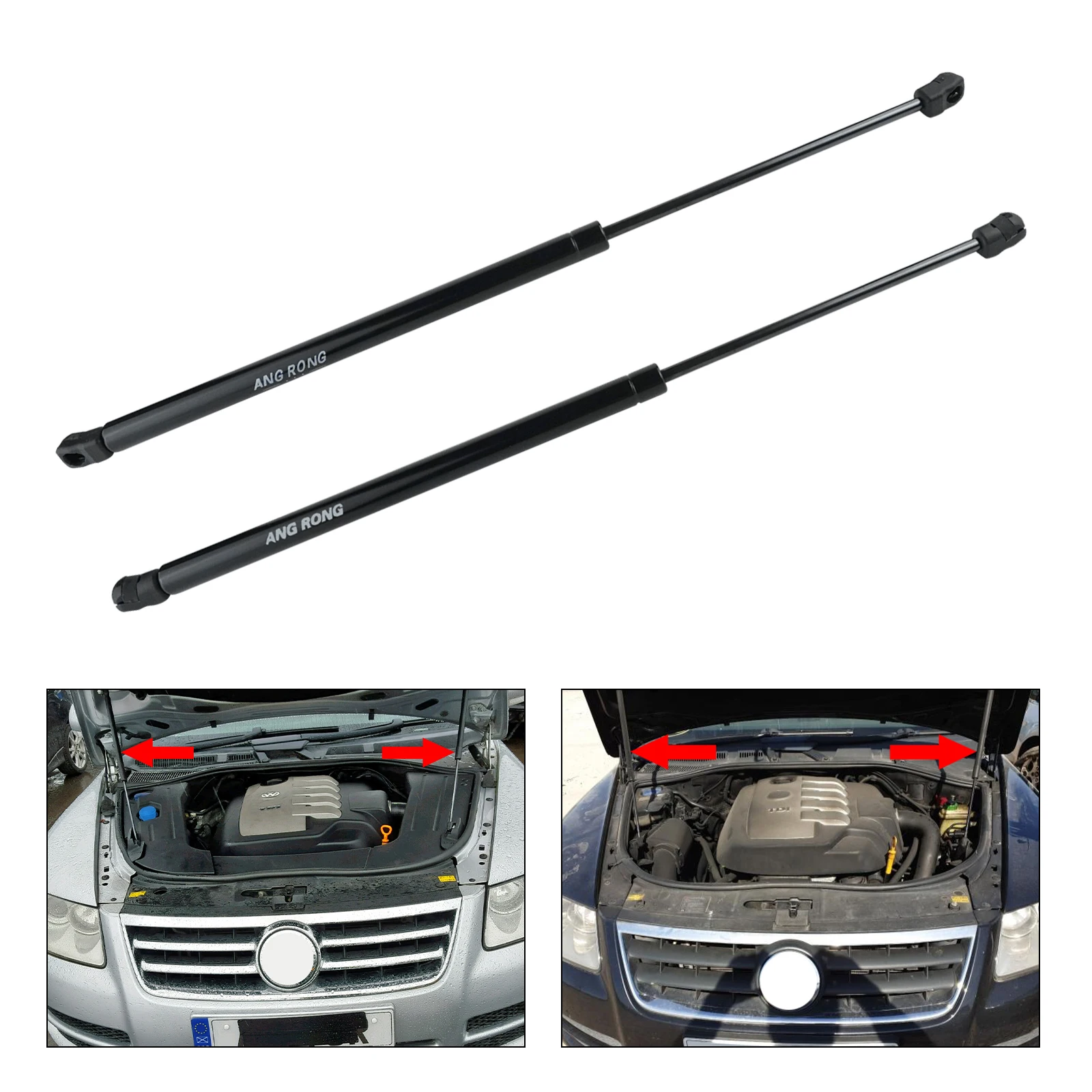 2x Do VW Touareg 7L 04-10 Przednia maska silnika Podnośnik gazowy 7L 6823359 B