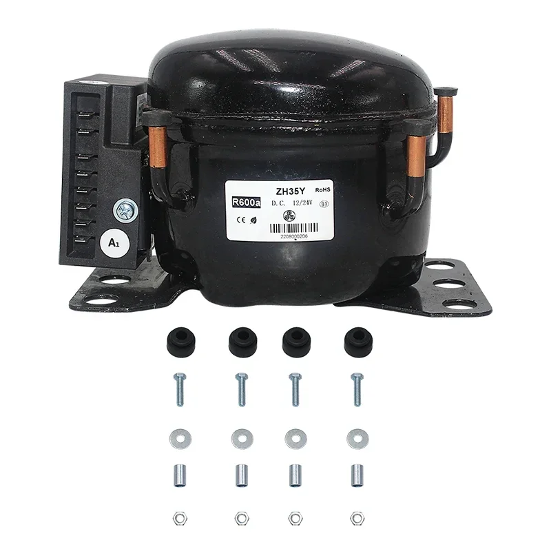 

12 В 24 В постоянного тока автомобильный холодильный воздушный компрессор холодильник морозильная камера морская солнечная QDZY35D R600A