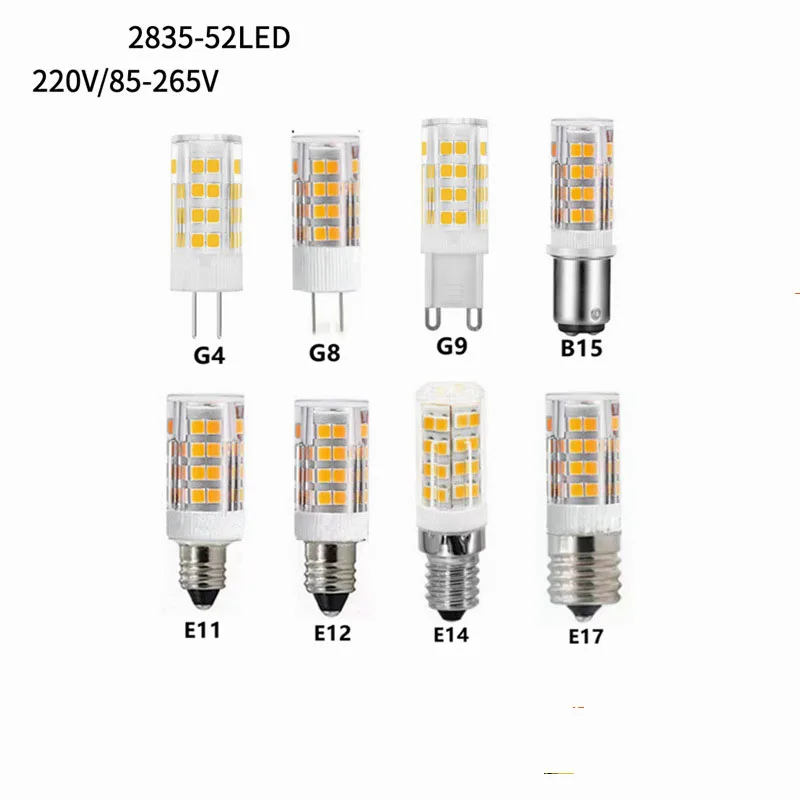 

10PCS AC220V 110V G4 G9 E12 E14 E17 BA15D LED Corn Bulb 5W 3000k 4000k 6000k Crystal Chandelier Ceilling Pendant Cabinet Lamp