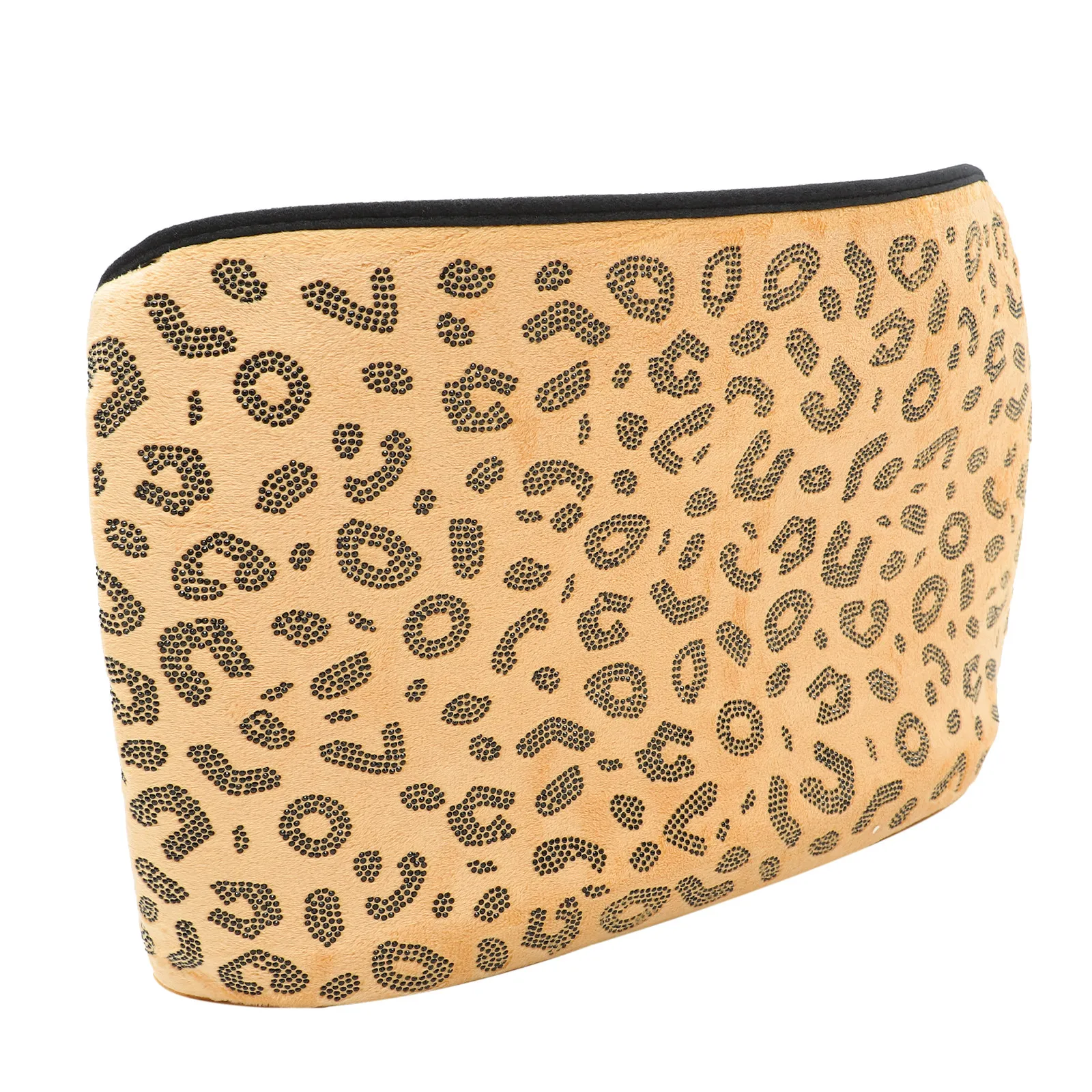 

1pc Large Capacity Leopard Print Car Purse Holder Bling Rhinestones Car Pocket Organizer For Suv Rv Cab Handbag Storage Bag