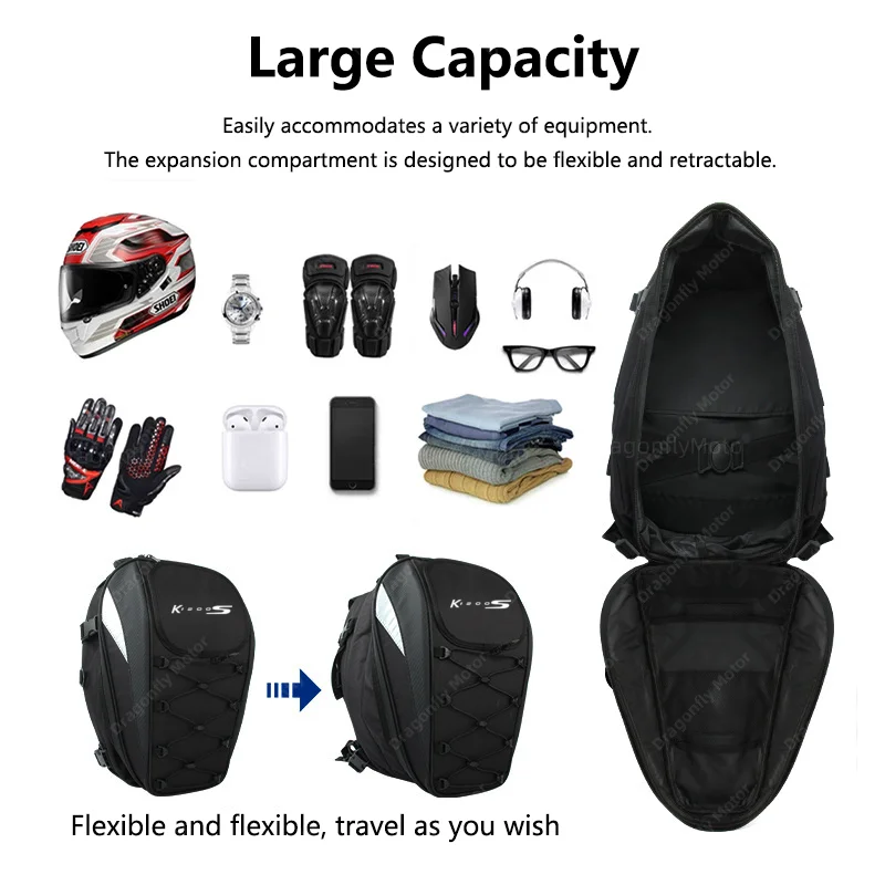 Motorcycle Tail Bag For BMW K1200S K1200 K 1200S 2003-2009 2008 2007 2006 Waterproof Large Capacity Multifunction Helmet Bag