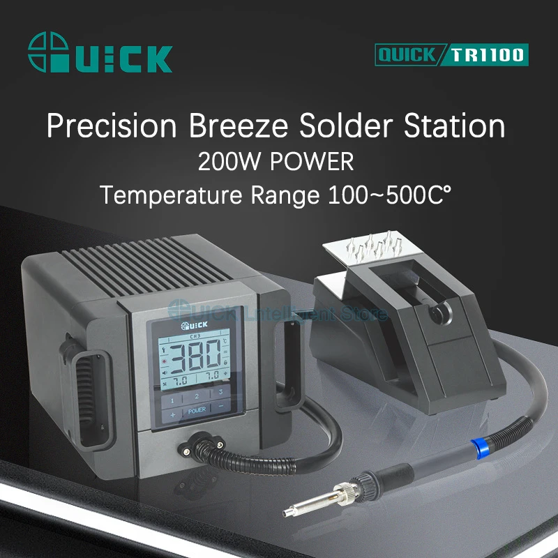 Soldering Stations QUICK TR1100 Rework Station 200W Intelligent Constant Temperature Hot Air Gun  Lead-free Welding Platform