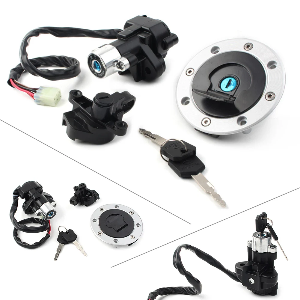 Motorcycle Ignition Switch Fuel Gas Cap Lock Set w/ Keys For Suzuki GSF600 GSF1200 Bandit Aluminum Alloy