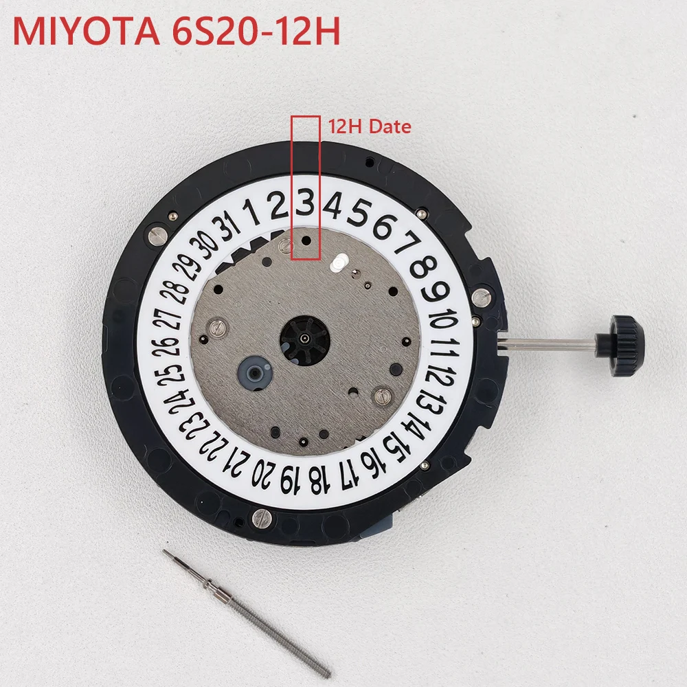 

Японский кварцевый механизм Miyota 6S20-12H, 12 часов, дисплей с датным ходом, мод 6S20, сменный механизм с деталями для модификации стержня батареи