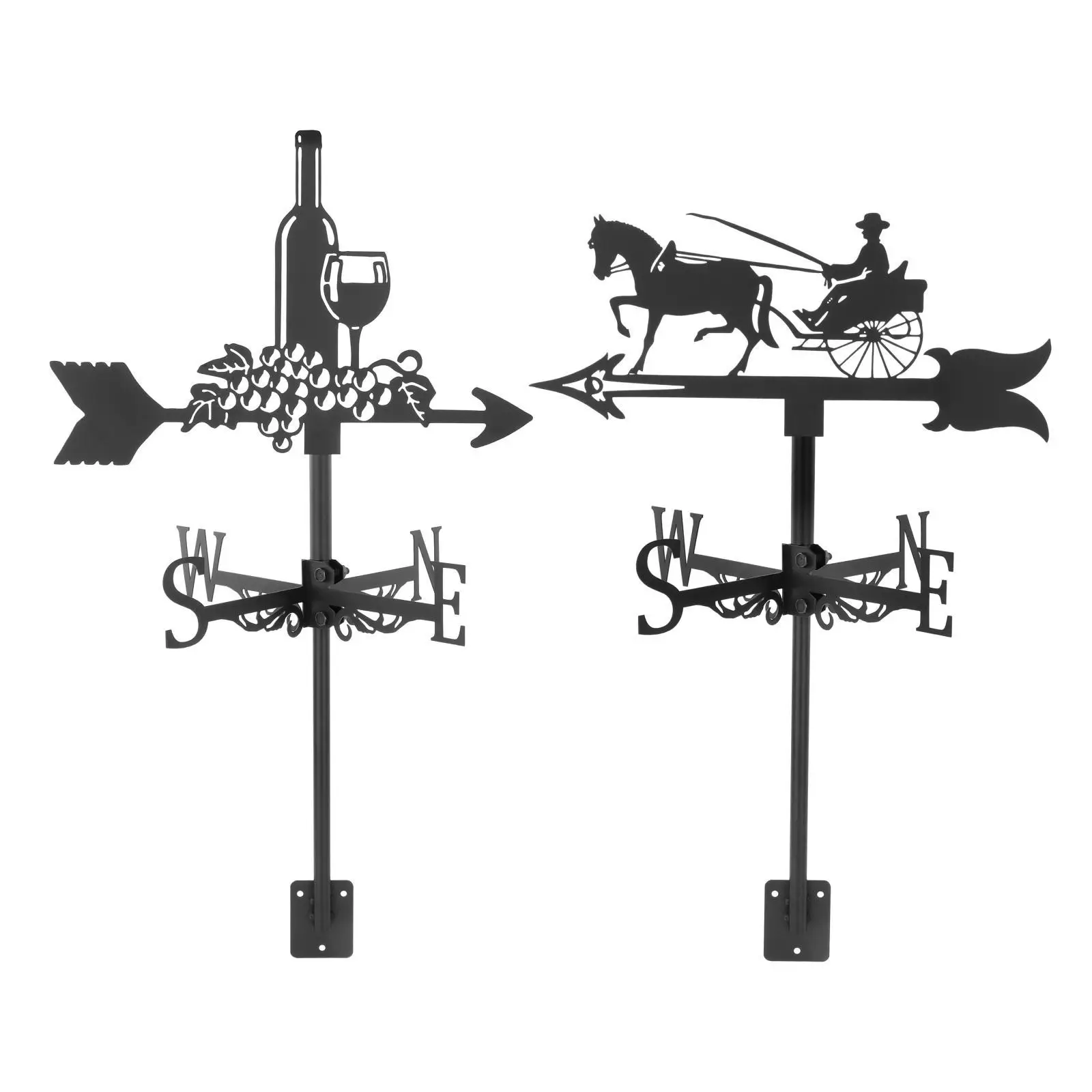 Iron Weathervane, Measuring Scene Garden Stake Weathercock for Garden,