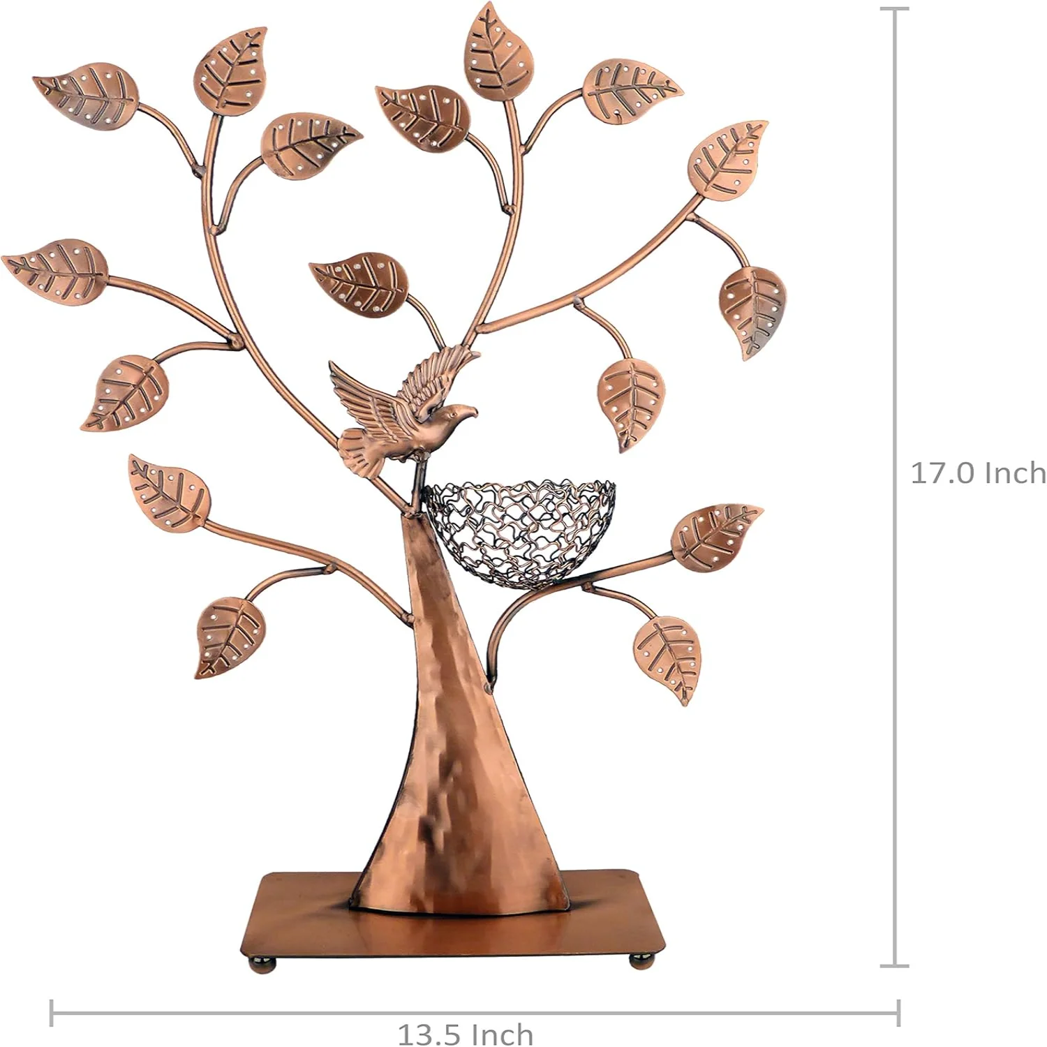 Bronze Bird Nest Jewelry Tree Holder - Holds 48 Pairs of Earrings, Bracelets/Necklaces Organizer Stand