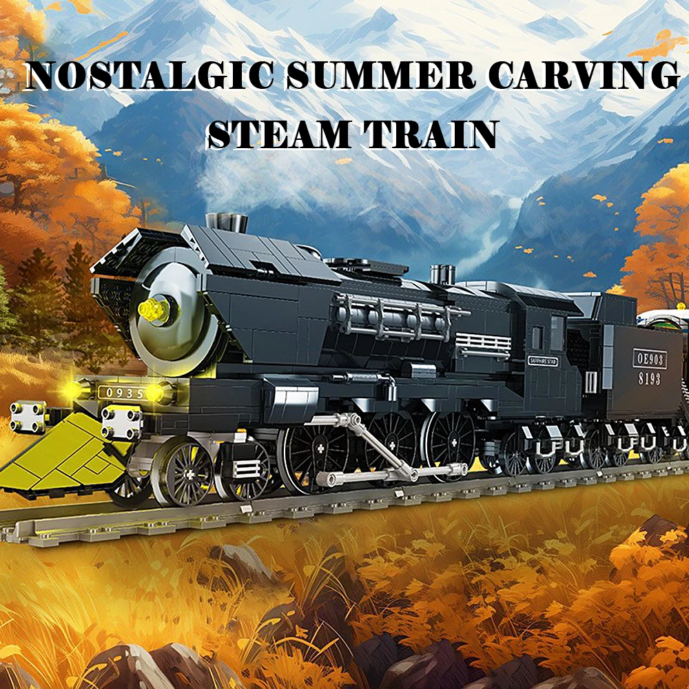 Technical Steam Dongfeng Train Model Building Blocks Bricks Retro Assemble Toy Ornament Collection Decor Desktop Exhibit Gift