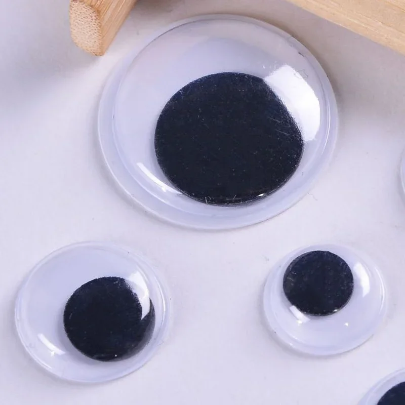 4mm-50MM Self-Adhesive Wiggly Googly Doll Eye Movable Simulation Cartoon Animal Eyeball DIY Kindergarten Children Craft Supplies