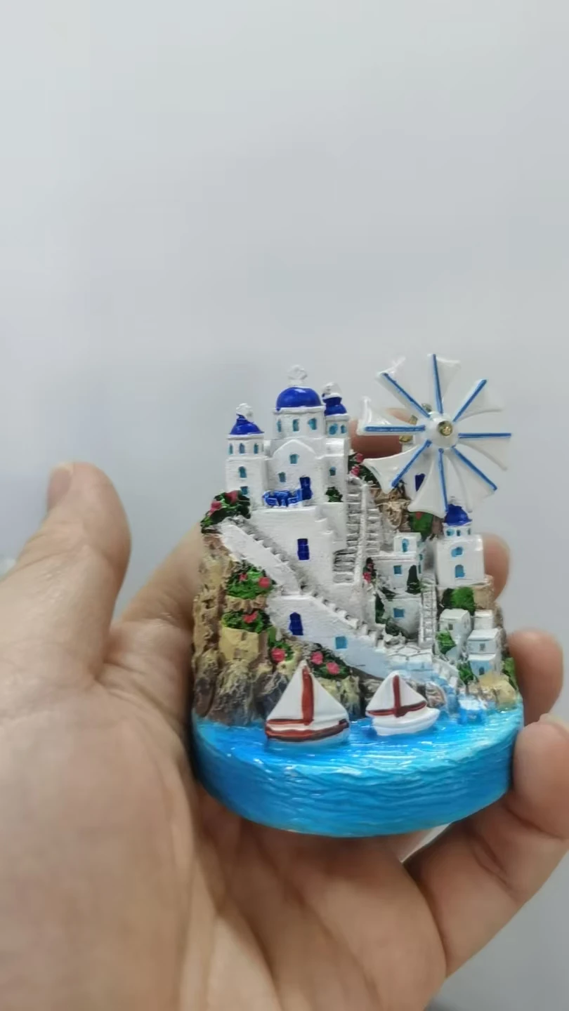 resin figure mental psychological sand table game box court therapy building santori island