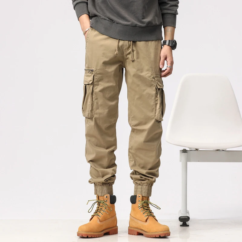 

Men's ankle binding work pants, loose casual outerwear pants, high-end youth trend outdoor pants, men's clothing