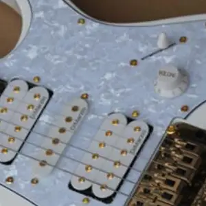 Electric guitar with hardware gold, left Handed, Tree of Life Inlays, 21-24 Trautes, White, Superior Quality, Wholesale, New, 01V Main Sales Cannhoto Guitar - №2