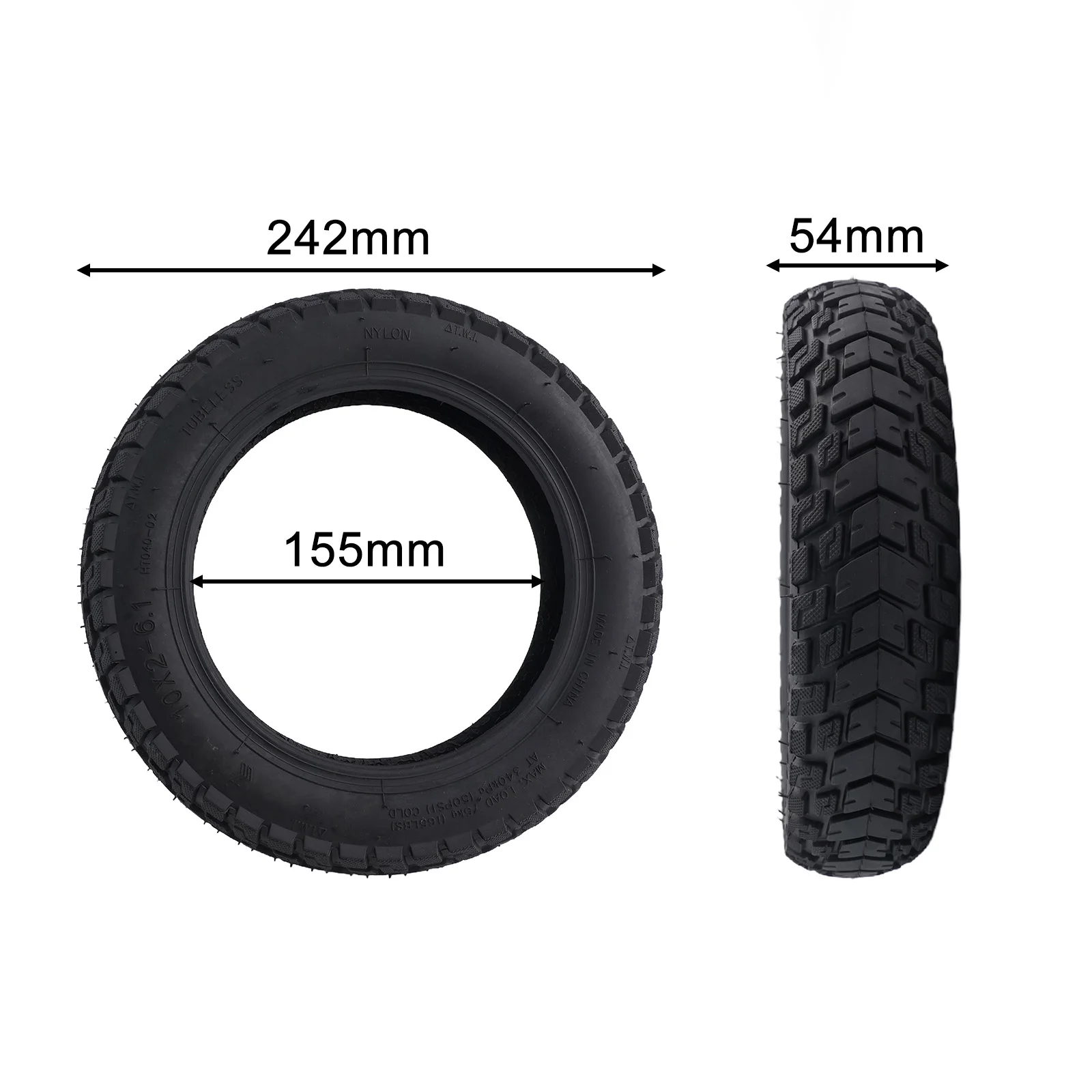 

Robust 10 inch Tubeless Tyre for Electric Scooters Fits For Xiaomi Series Ideal for Offroad Use Made of Rubber