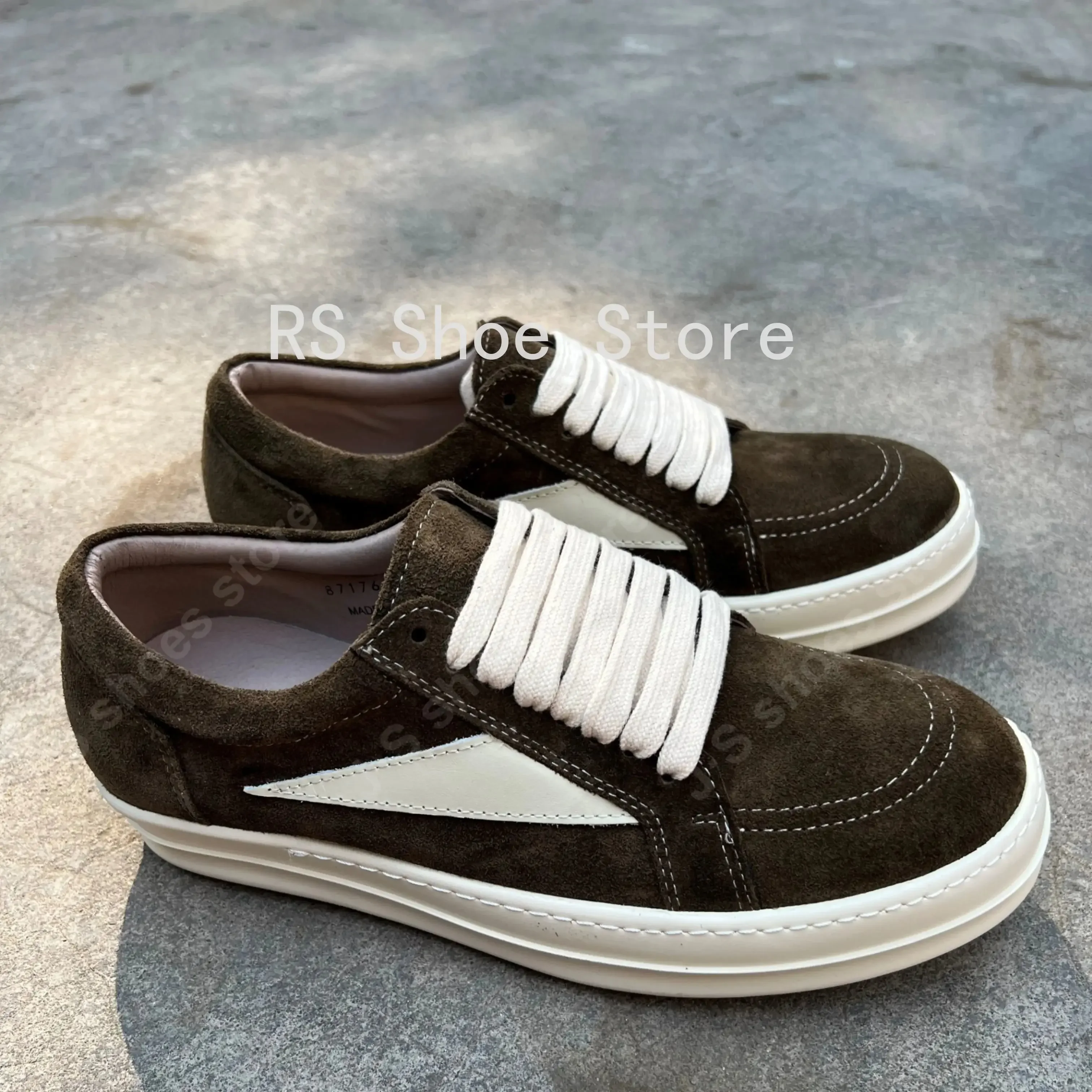 Ro Classic Designer الرجال حذاء رياضة منخفضة أعلى النساء براون الجلد المدبوغ أحذية جلدية حذاء كاجوال الدانتيل يصل ريترو شقة أحذية رياضية من قماش القنب