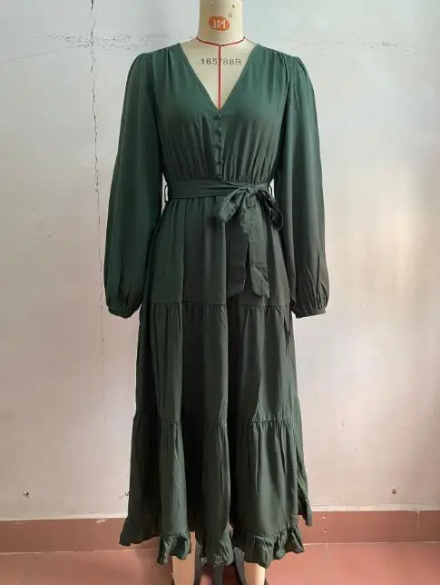 

Women's Dress Autumn 2025 Hot Selling Multi-Color Dating Commuting Casual Long Sleeved Solid Color Dress Simple Retro Dress