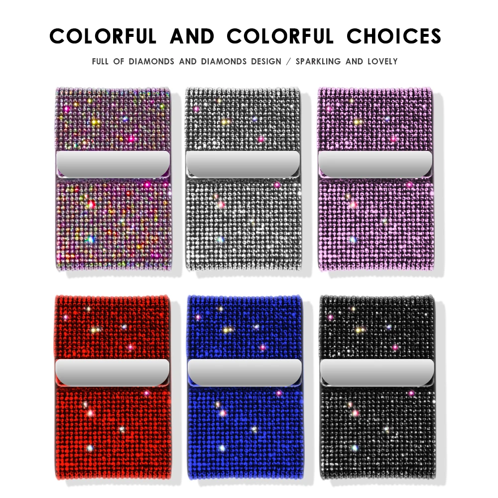 Diamond Driver License Card Holder For Car Driving License Credit Card Storage Interior Flip Ladies Girls Car Bling Accessories