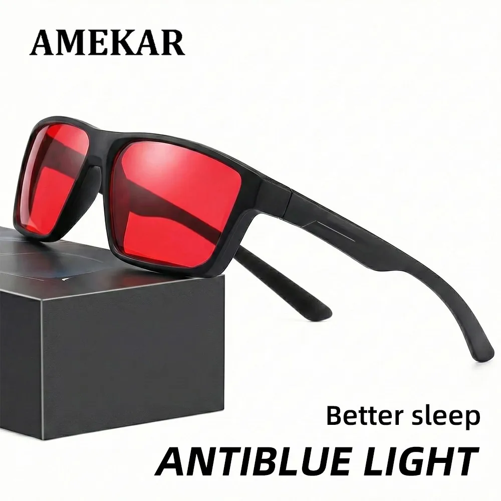 

Очки с защитой от синего света для улучшения сна, унисекс, с красными тонированными линзами, AR-покрытием, защита от усталости глаз для работы и просмотра фильмов