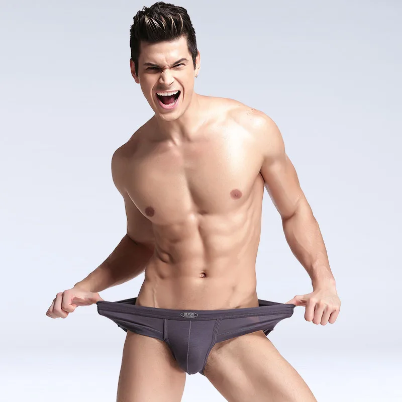 3Pc Underwear Men's U Convex Large Pouch Space Breathable Briefs Summer Sports Thin Modal Underwear