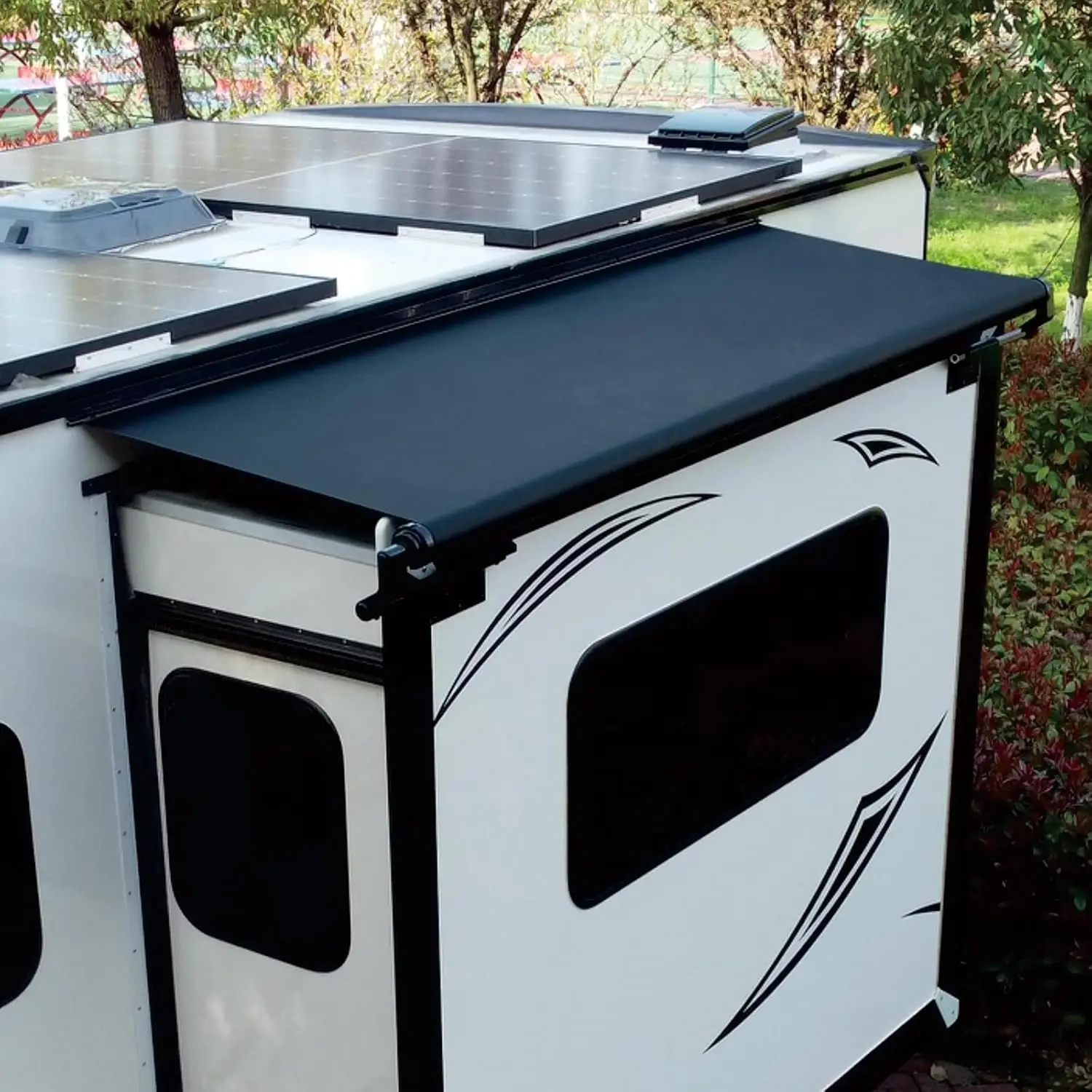 

RV Slide Out for 5th Wheels, Travel Trailers and Motorhomes Application, Fabric Material, Black Color, Modular Design