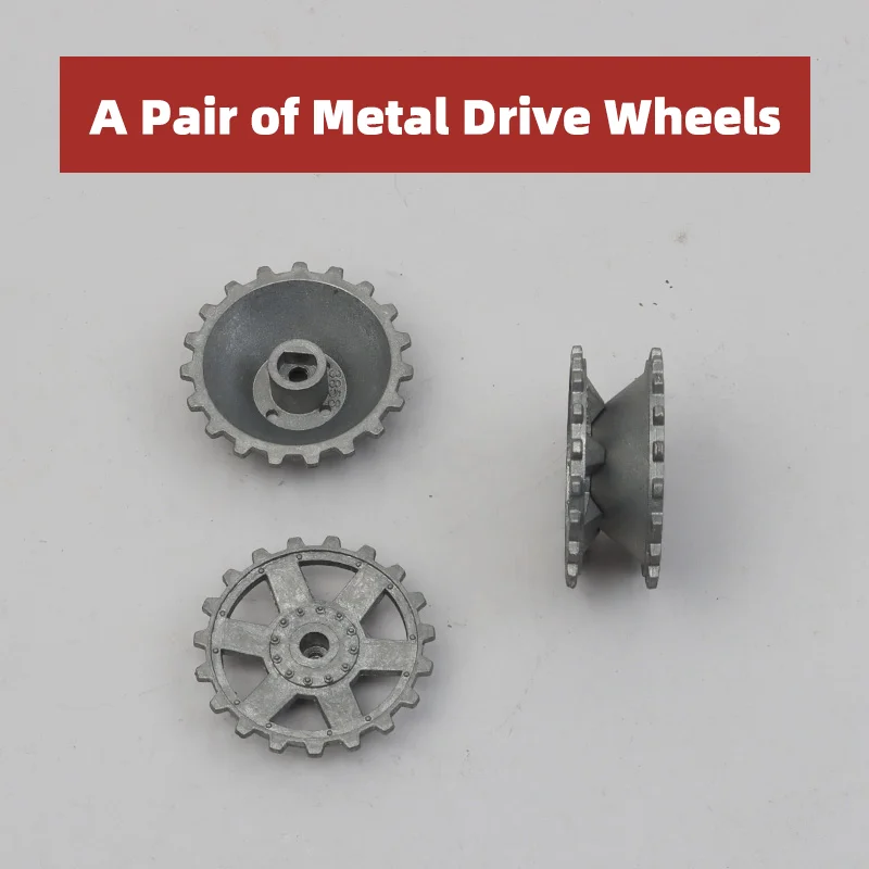 1/16 Scale RC Tank Spare Parts Compatible with Heng Long 1/16 3858 3859 Panzer IV Tank Model ( Metal Road Sprocket Wheels Track)