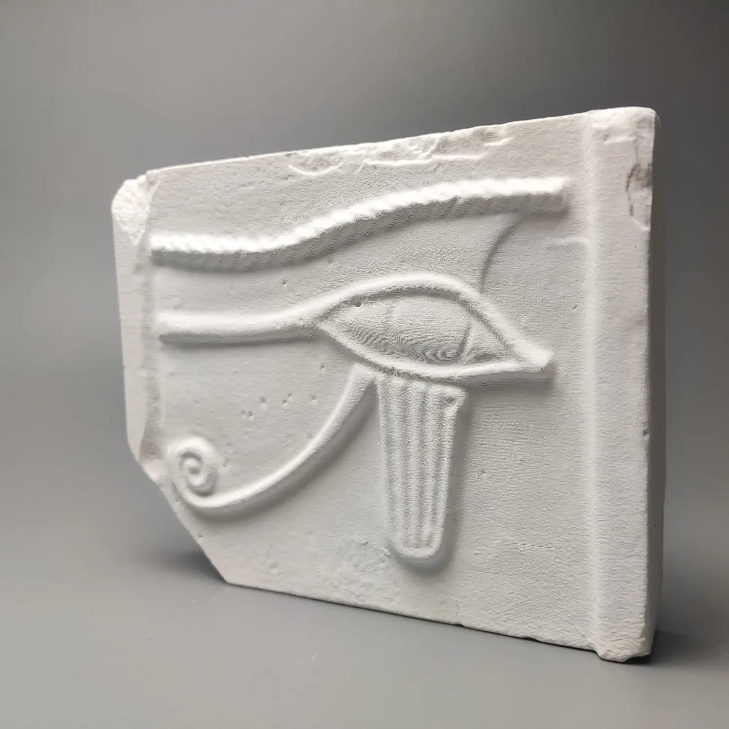 Plaster reproduction, Eye of Horus amulet, fine art vintage relief desktop art decorative ornaments