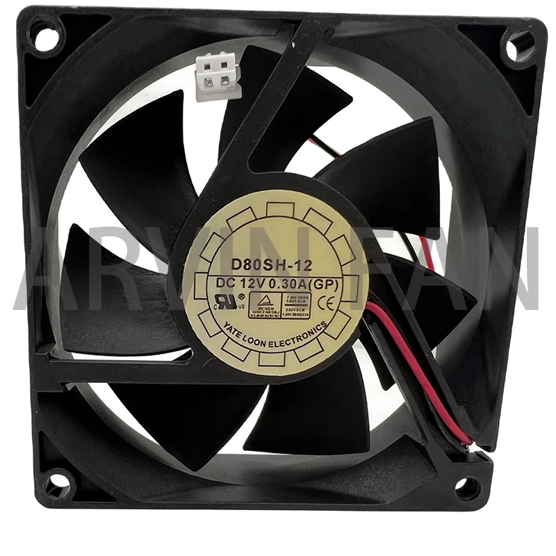 

Original 80mm Cooling Fan 8cm 12V D80SH-12 8025 80X80X25MM 0.18A 8CM 12V Silent Cabinet Power Supply Cooling Fan