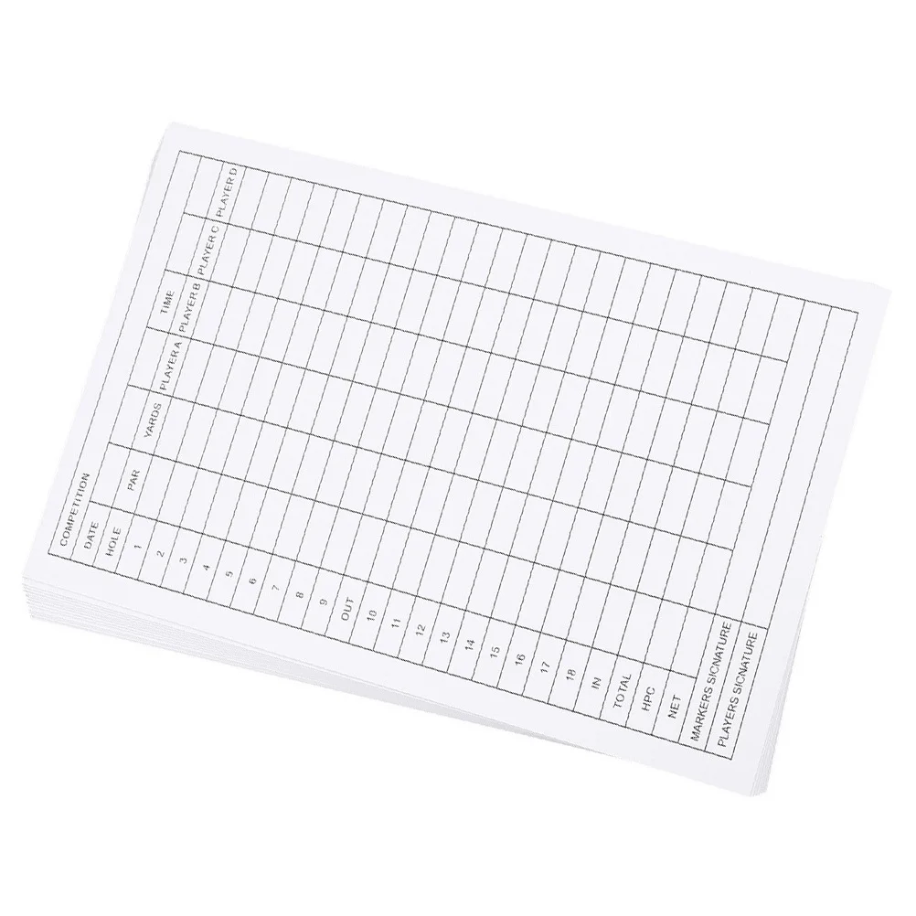 กระดาษบันทึกคะแนนกอล์ฟเคลือบทองแดง 20 ชิ้น เขียนลื่น พับได้ พกพาสะดวก สำหรับการแข่งขันกอล์ฟ