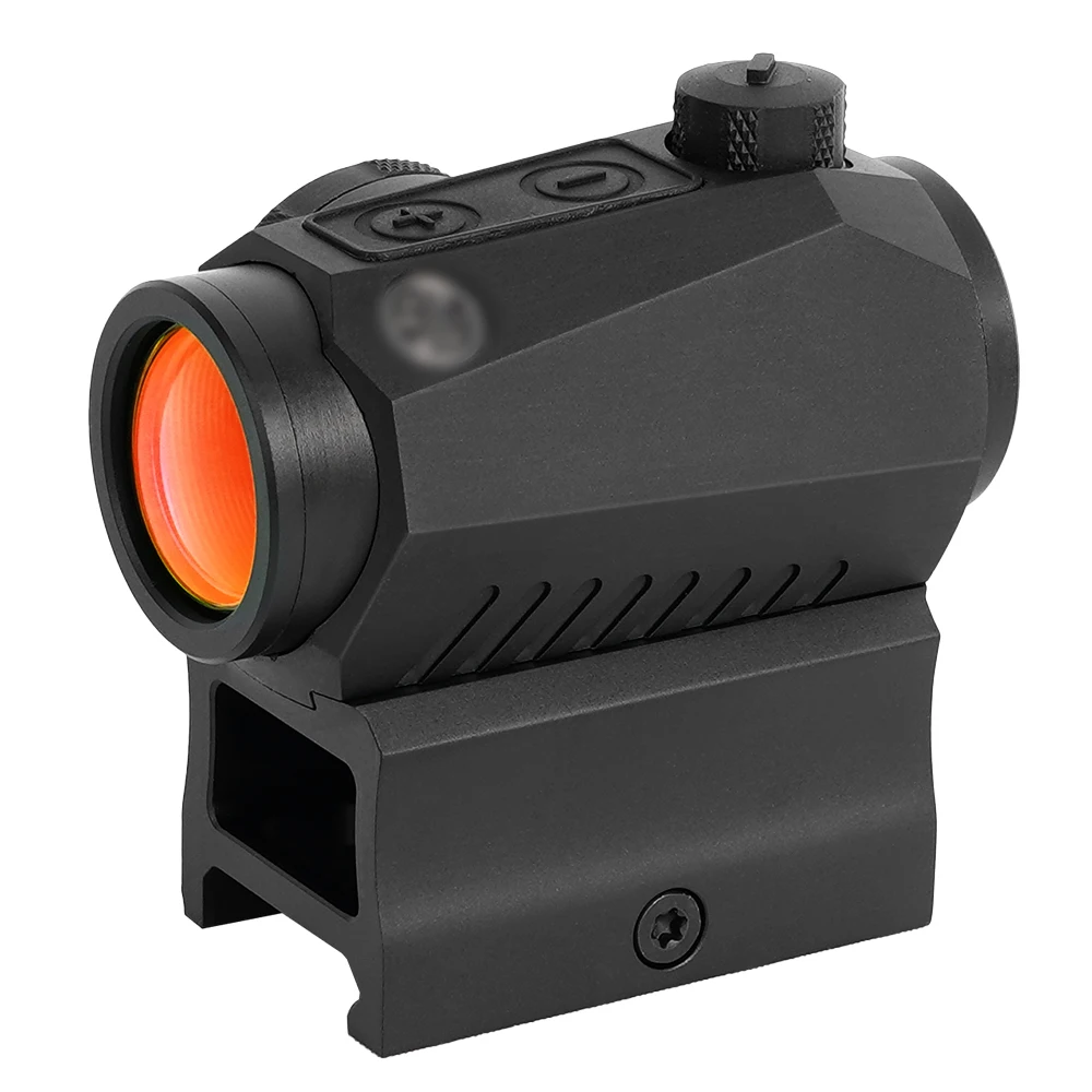 Red Dot Sight Motion Awake 2 MOA 1 x 20 mm Red Dot Optics Scope mit Riser-Halterung für Gewehrjagd-Zielfernrohre