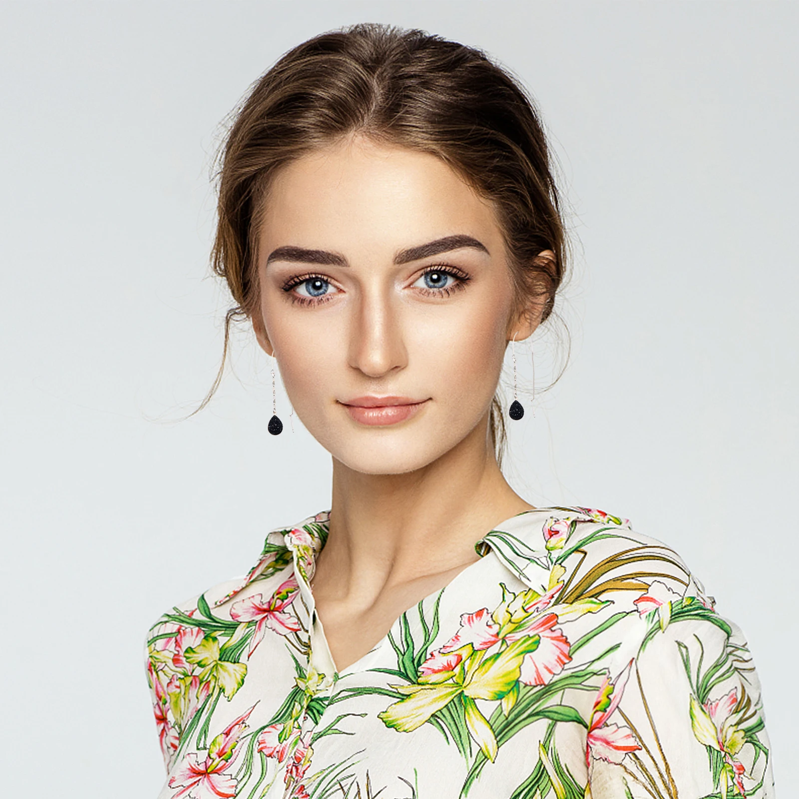 

1Pair Water Drop Pendant Earrings Bohemia Style Glitter Tassel Danglers Fashionable Lightweight Antirust Jewelry Birthday