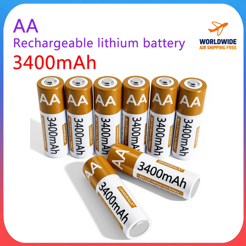 AA Equivalent to 2000 disposable batteries 1.5V for Flashlight Toy Electronic doorbell rechargeable lithium battery