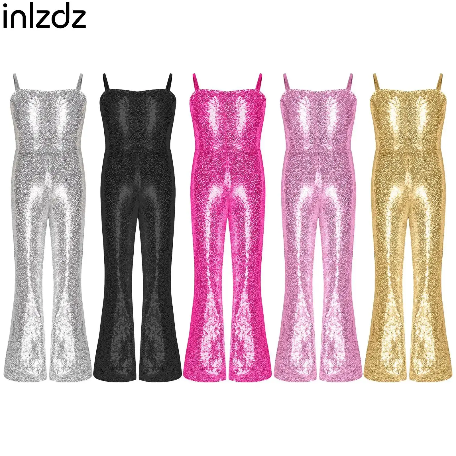 

Stylish New Movie Role Play Cosplay Costume Shiny Sequin Jumpsuit Dress Up Performance Carnival Halloween Costume for Kids Girls