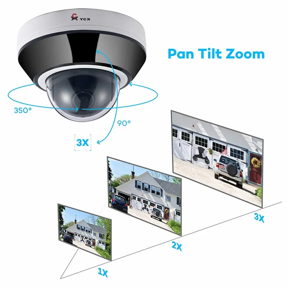 PNP Hik Private Protocol 5MP IP PTZ CCTV Camera 3X Zoom & Focus Built in Microphone 30M IR Night Vision
