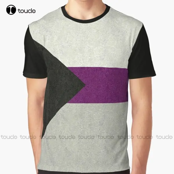 Demisexual Pride Flag Colored Background Graphic T-Shirt Custom Aldult Teen Unisex Digital Printing Tee Shirts Christmas Gift