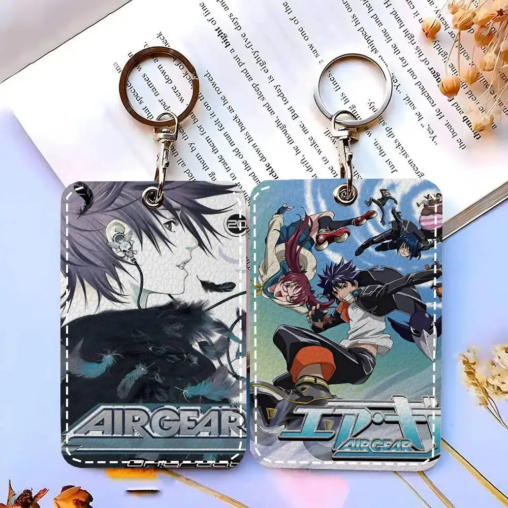 1pc Popular Anime Air Gear Card Case Keychain Access Card Bag Key Tag Ring Leather Card Holder Key Ring Access view 3
