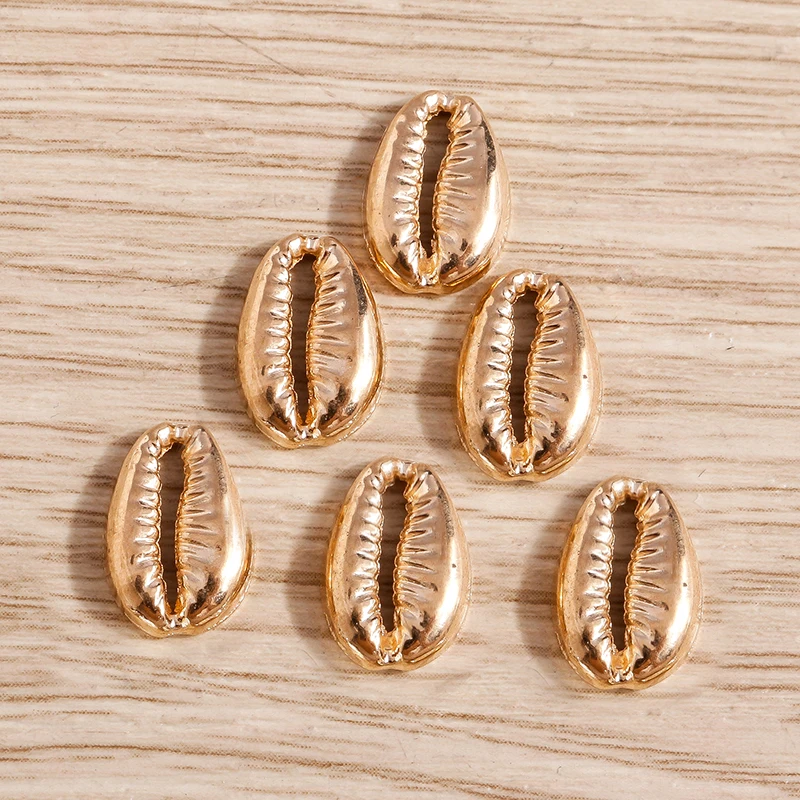 Tusember 50 Stück 9*14mm Legierung Goldfarben Metall Muschel-Anhänger Charms für Strand-Halsketten Ohrringe Handgemachten Schmuck DIY Handwerk – Detail 7