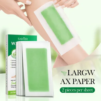 10 PCS /20 Sides Aloe Wax Strips Papers Body Hair Removal Depilatory Calf Underarm Arm…
