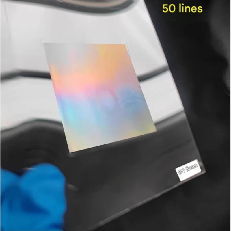 50/100/300/600 lines Large-size High-precision Holographic Diffraction Transmission Grating PET Spectroscopy Lens