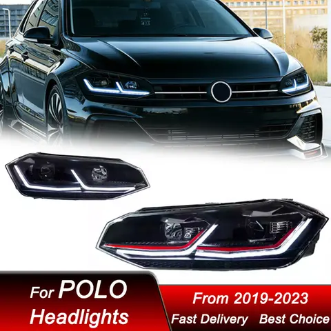 Hot styling Car Headlights For Volkswagen VW POLO GTI 19-23 LED LHD RHD Headlamp Assembly Upgrade Projector Lens Accessories Kit