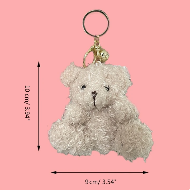 Ciondolo orso peluche Adorabile mini orso bambola Portachiavi in ​​peluche Zaino Decori Borsa Accessorio Regalo per bambini