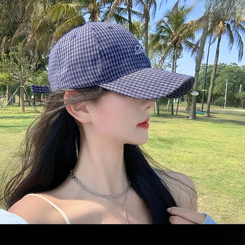 ユニセックスワイドブリムソフトフェイスコンシーリングベースボールキャップ春夏万能xoxogood-ダックビルキャップコットン刺繍バッジ