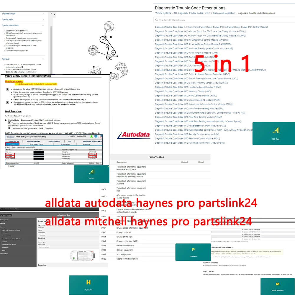 2024 Alldata Latest Update Online Car Data Repair Diagram Software Auto-data Haynes Pro Mit-chell Support PC Webpage Android