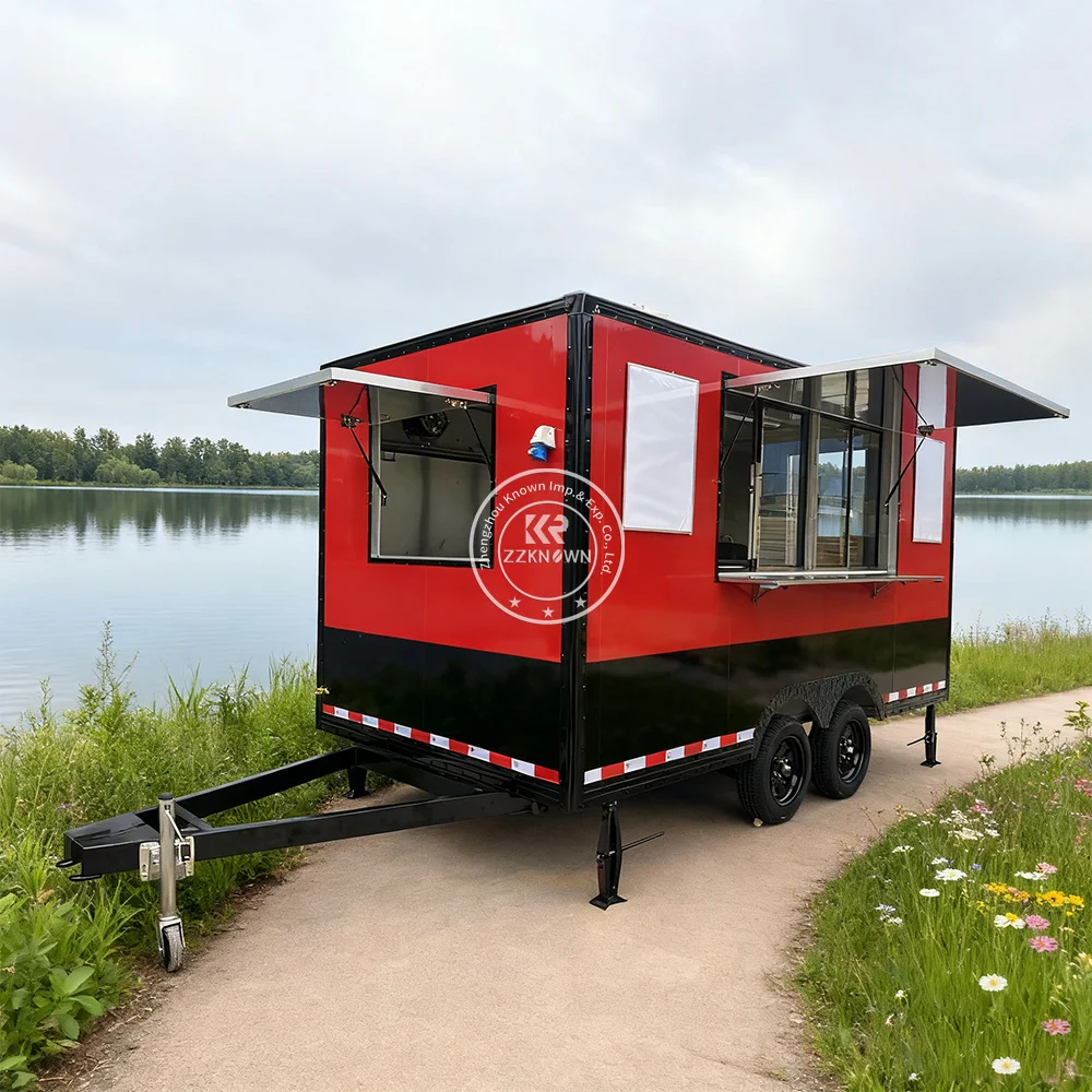 

Customzied Outdoor Food Truck Trailer Portable Mobile Kitchen Coffee Cake Juice Cart Tent Caravan