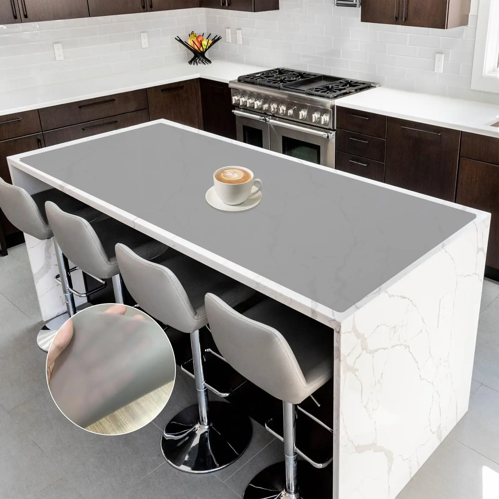 Large Kitchen Counter Mat Oil-proof Heat Resistant Waterproof Dining Table Protector Pad Washable Children Desk Mat