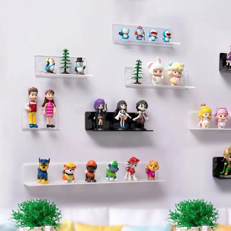 Acrylic Wall Display Stand For Action Figures, Non Perforated Wall Mounted Storage Rack, Used For Clay Figure Decoration
