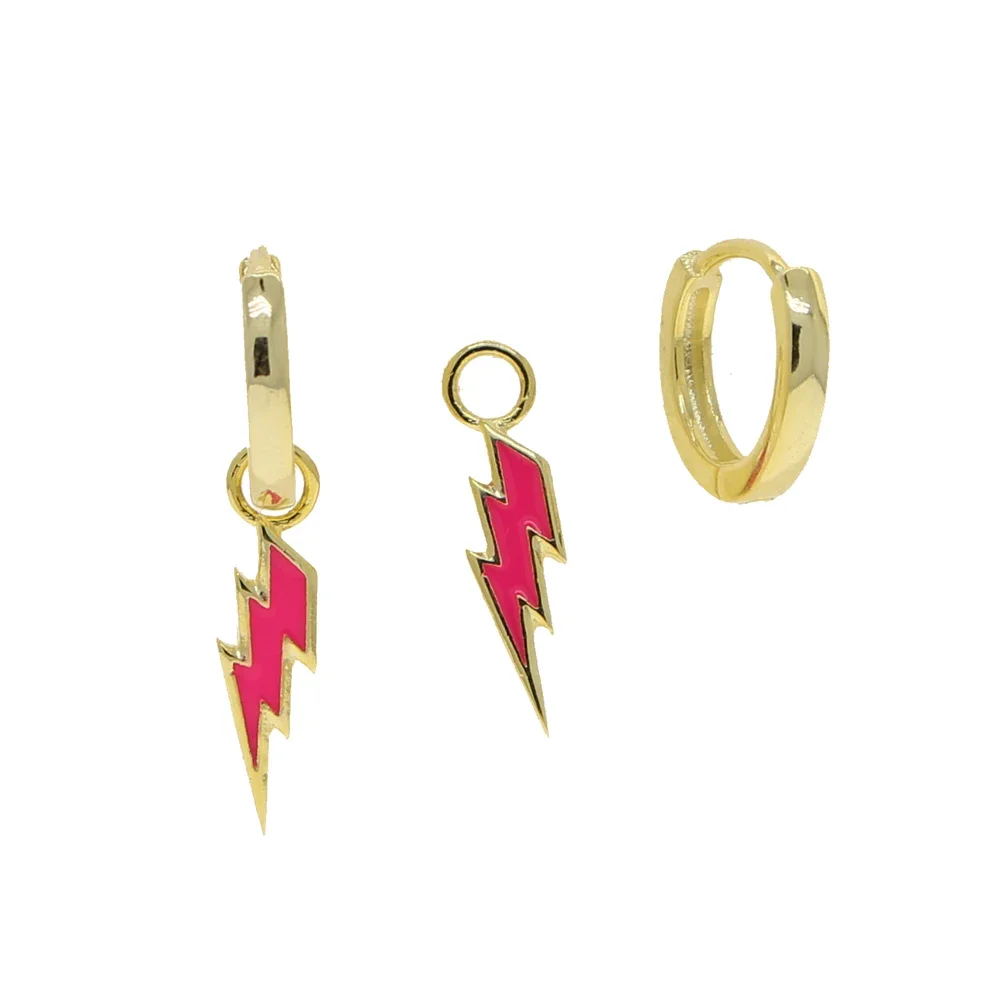 النيون المينا البرق الترباس سحر استرخى هوب القرط الذهب اللون قوس قزح الملونة فتاة النساء المجوهرات #2