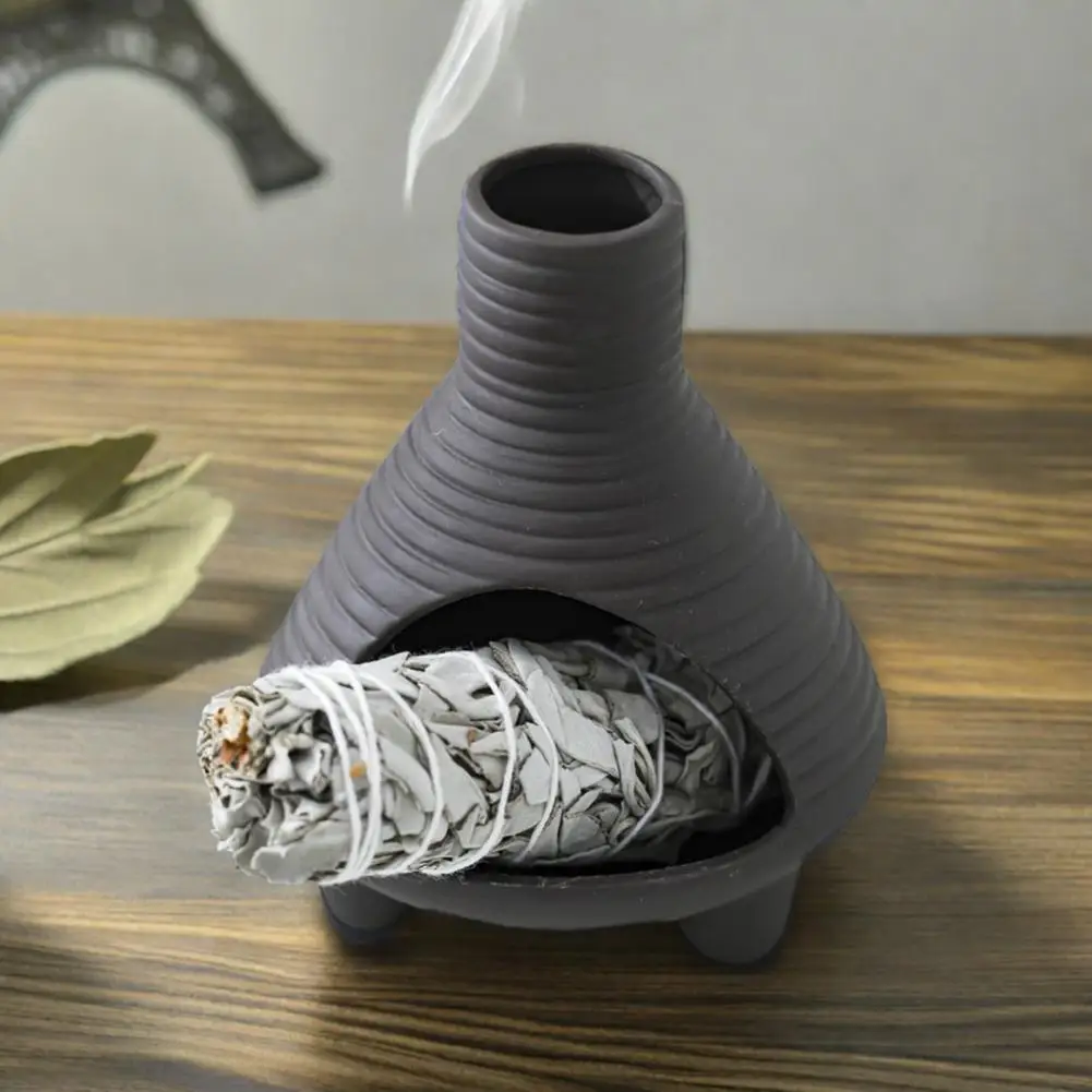 Handmade Ceramics Palo Santo Holder Sages Stick Dish Smudge Bowl Cone Incense Burner Chimenea Yoga Meditation Zen Decoration