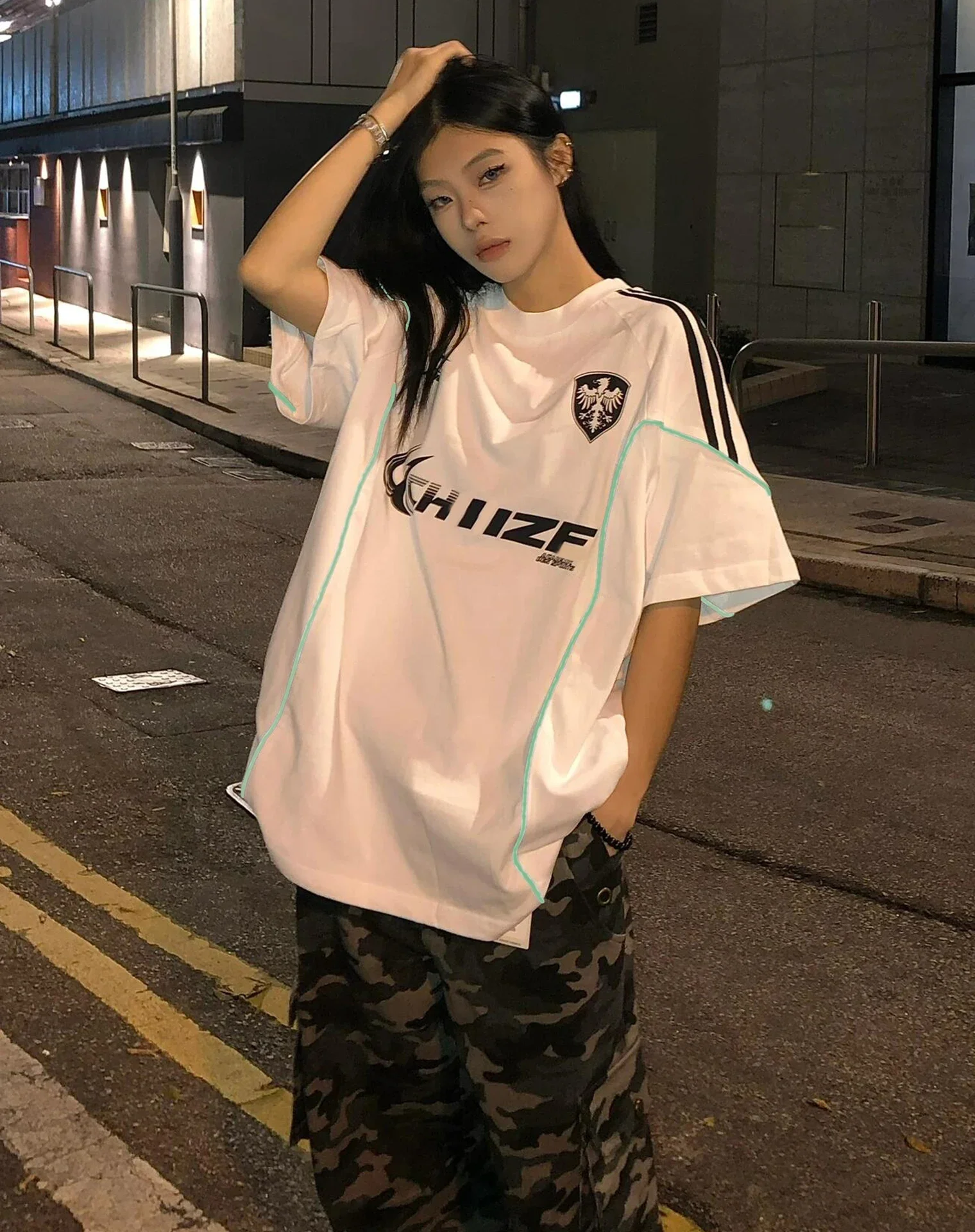 Women's American Fashion Street Quick Drying Comfortable Sports Short Sleeved Summer 3D Printed Motorcycl Element Design T-shirt