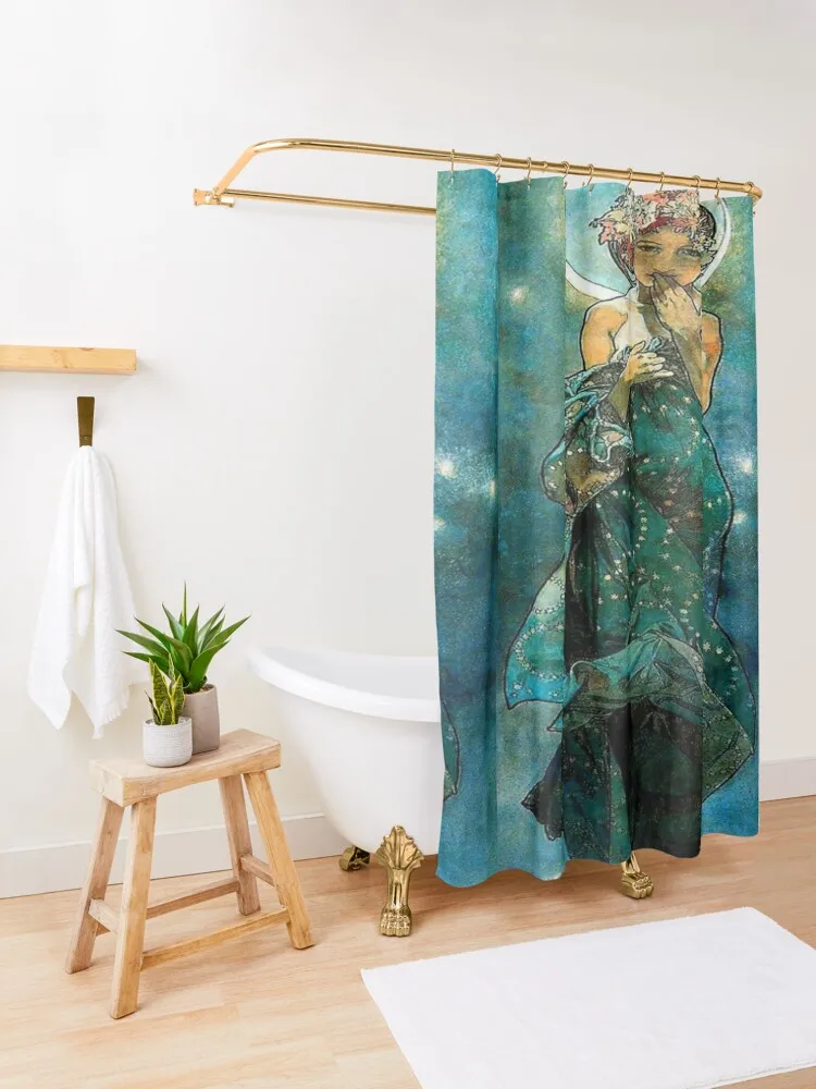 ألفونس موتشا - ستارة دش ضوء القمر للحمامات بتصميمات جميلة ستارة ديكور الحمام المضحكة