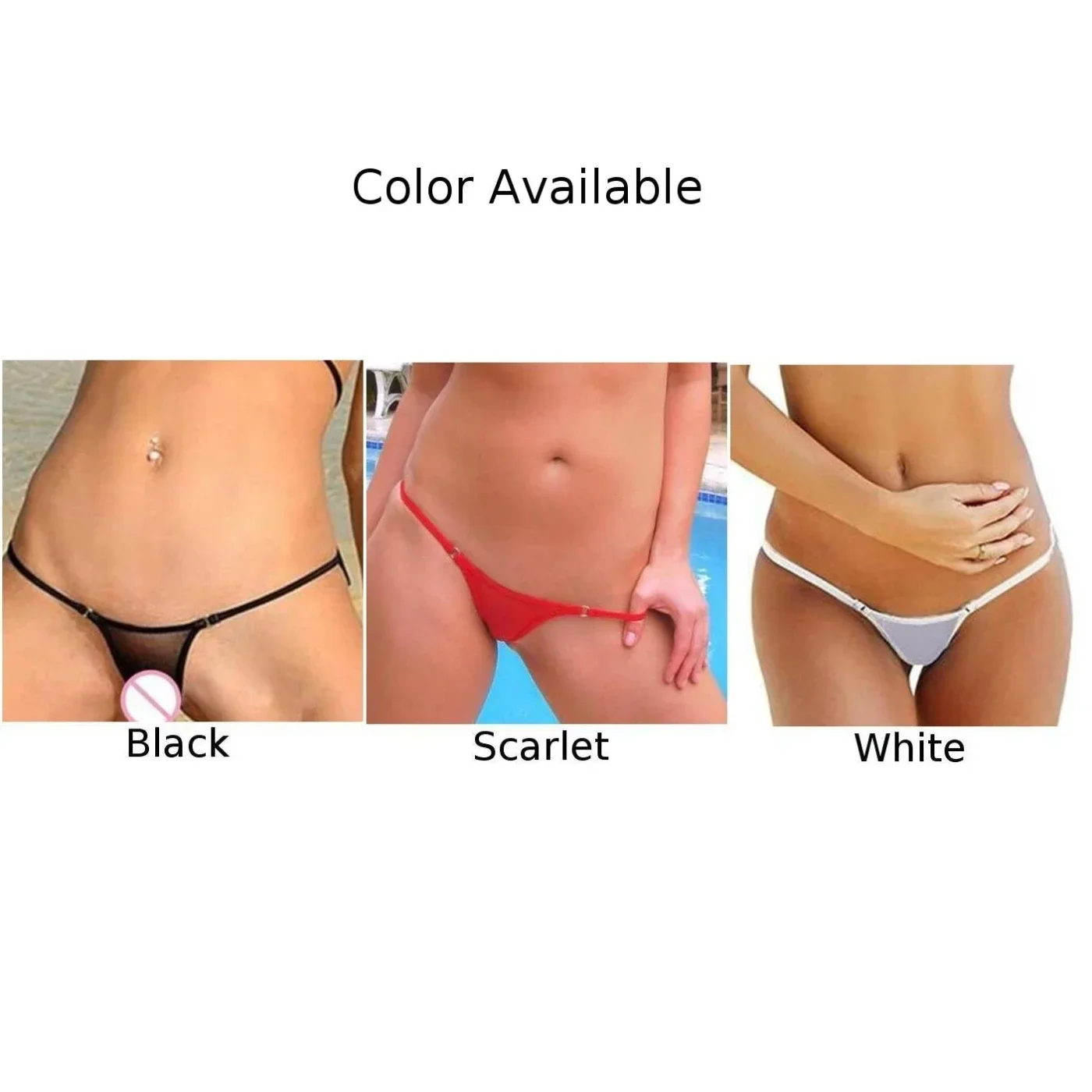 Women\'s Sexy Solid Color Briefs Fashion Portable Comfortable Thong Mini Bikini Mesh Panties Ultra-thin Lingeries Adjustive Belt